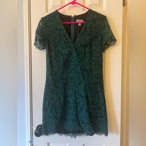 Forest Green Lace Romper